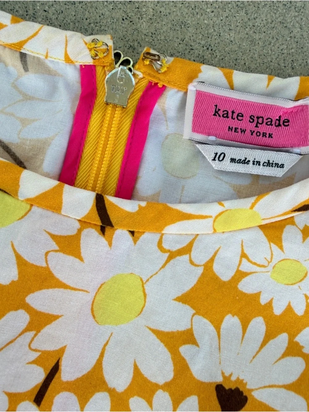 Kate Spade Daisy Peplum Top Floral Sleeveless Yellow White Sz 10